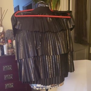 Pleated knee length skirt